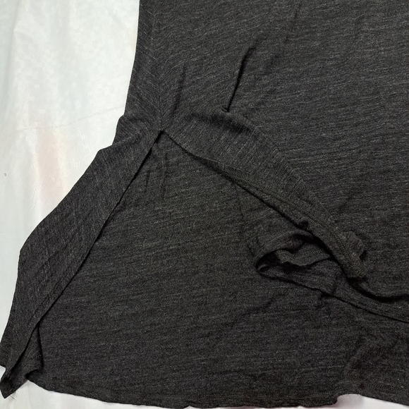 Eileen Fisher Gray Long Sleeve Side Slits Shift Dress - Picture 9 of 13